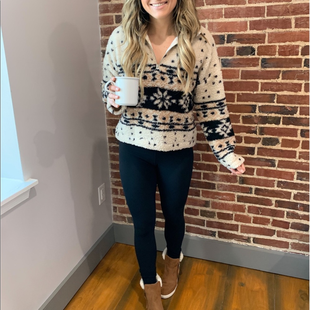 Love Tree Aztec Sherpa Quarter Zip